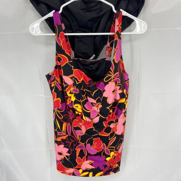 Lands End Swimsuit Set 16W DD Tankini Bikini Bottom Colorful Floral Pool Travel - Picture 2 of 13